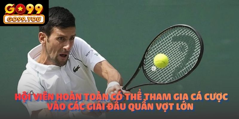Hội viên hoàn toàn có thể tham gia cá cược vào các giải đấu quần vợt lớn 
